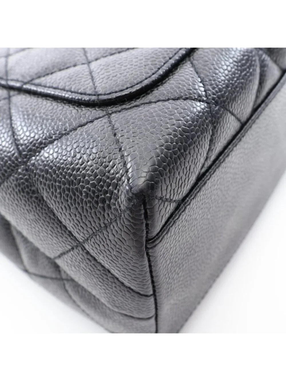 Chanel Handbag Quilted Black Caviar Leather